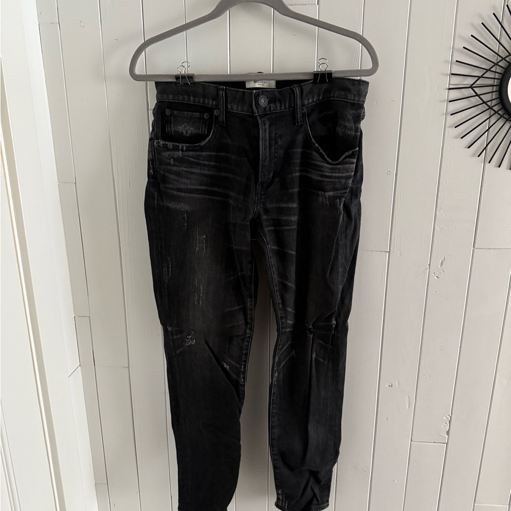 Moussy Black Distressed Skinny Jeans